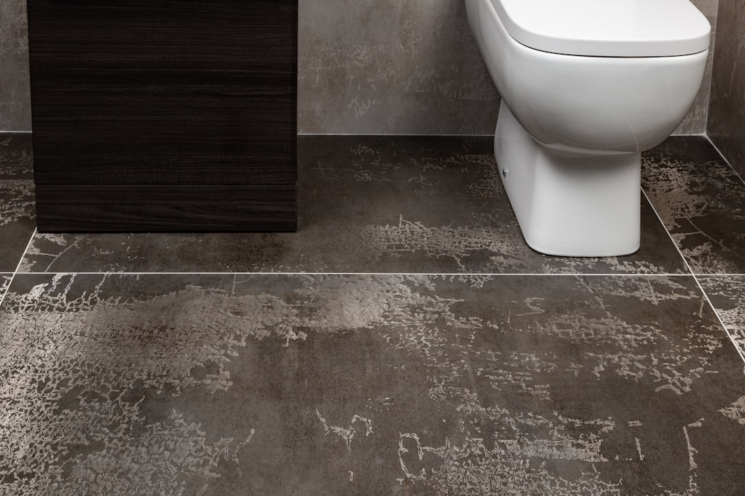 Large tiles installed in a bathroom